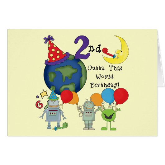 Outta This World 2nd Birthday Tshirts (Front Horizontal)