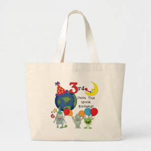 Outta This World 3rd Birthday T-shirts and Gifts Large Tote Bag