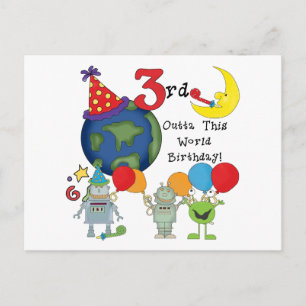 Outta This World 3rd Birthday T-shirts and Gifts Postcard