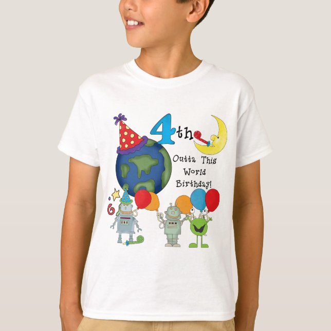Outta This World 4th Birthday Tshirts and Gifts (Front)