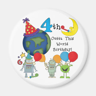 Outta This World 4th Birthday Tshirts and Gifts Magnet