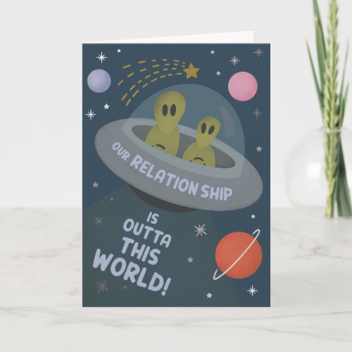 Outta This World Alien Valentine Greeting Card