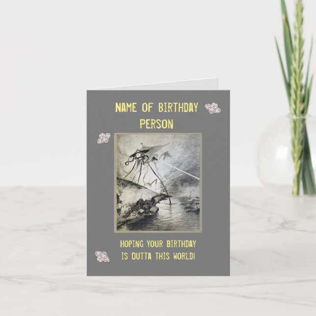OUTTA THIS WORLD BIRTHDAY! NOTE CARD (Front)