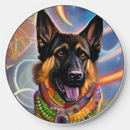 Outta This World Trippy German Shepherd    Wireless Charger