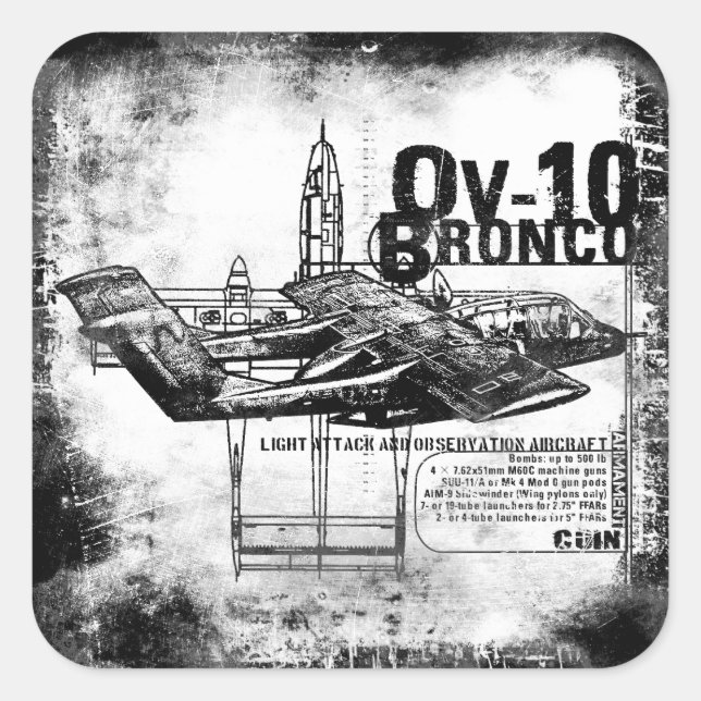 OV-10 Bronco Square Sticker (Front)