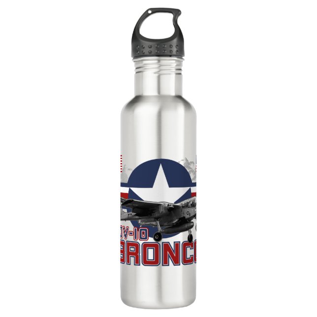 OV-10 Bronco: Tactical Air Support Stainless Steel Water Bottle (Front)