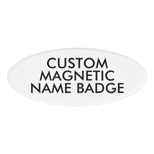 OVAL 3"x2" Personalized Magnetic Name Badge Blank (Front)