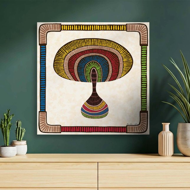 Oval Abstract Mushroom Canvas Print (Creator Uploaded)