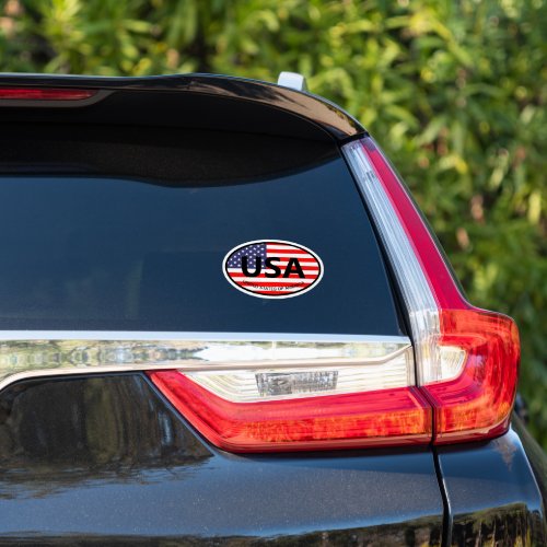Oval American flag USA country code car decal