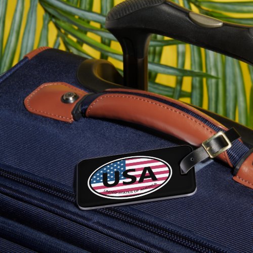 Oval American flag USA country code logo travel Luggage Tag