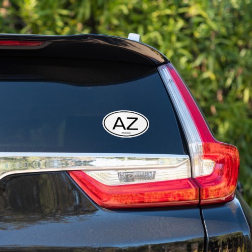 Oval Arizona state code vinyl sticker _ AZ