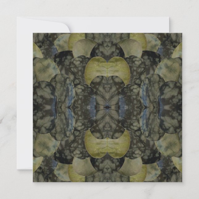 Oval Banded Agate Gemstone Four Part Pattern  Holiday Card (Front)