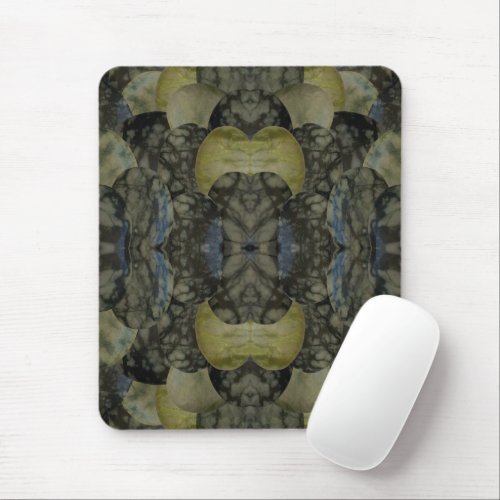 Oval Banded Agate Gemstone Four Part Pattern  Mouse Pad