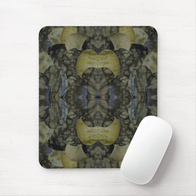 Oval Banded Agate Gemstone Four Part Pattern  Mouse Pad (With Mouse)