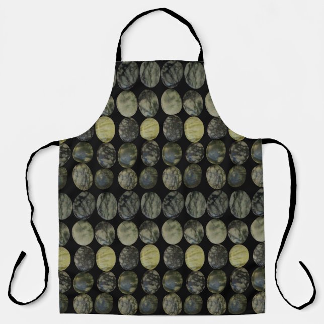 Oval Banded Agate Gemstone Horizontal Pattern  Apron (Front)