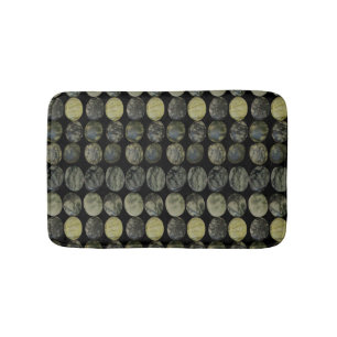 Oval Banded Agate Gemstone Horizontal Pattern  Bath Mat