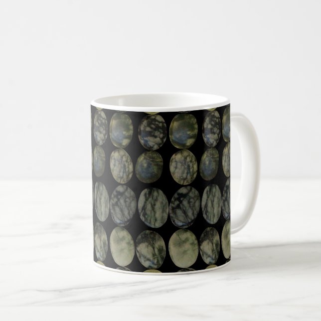 Oval Banded Agate Gemstone Horizontal Pattern  Coffee Mug (Front Right)