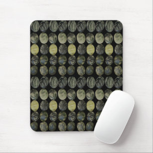 Oval Banded Agate Gemstone Horizontal Pattern  Mouse Pad
