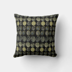 Oval Banded Agate Gemstone Horizontal Pattern Throw Pillow