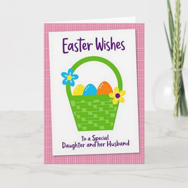 Oval Basket Easter Wishes Card (Front)