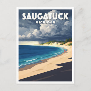Oval Beach Saugatuck Michigan Postcard