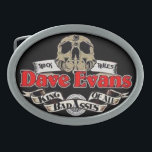 Oval Belt Buckle<br><div class="desc">Dave Evans Badass Logo belt buckle</div>