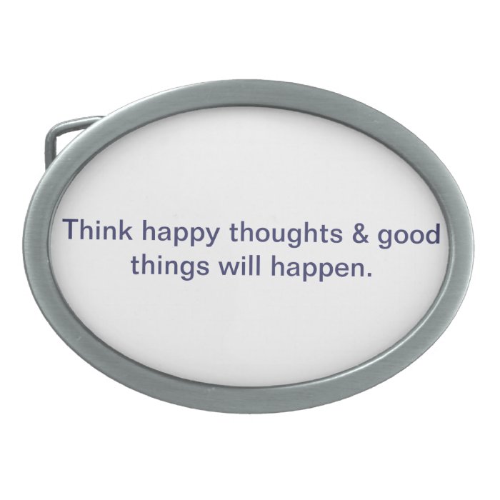 Oval belt buckle with a message