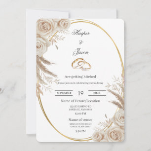 Oval Boho wedding ring Invitation