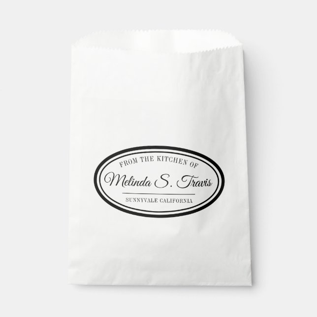 Oval Border From the Kitchen of Favor Bags (Front)