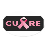 Oval Breast Cancer Cure Stickers