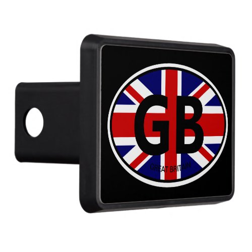 Oval British Union Jack flag country code car tow Hitch Cover