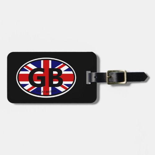 Oval British Union Jack flag Great Britain GB logo Luggage Tag