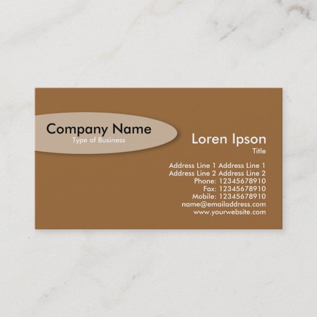 Oval - Brown (996633) Business Card (Front)
