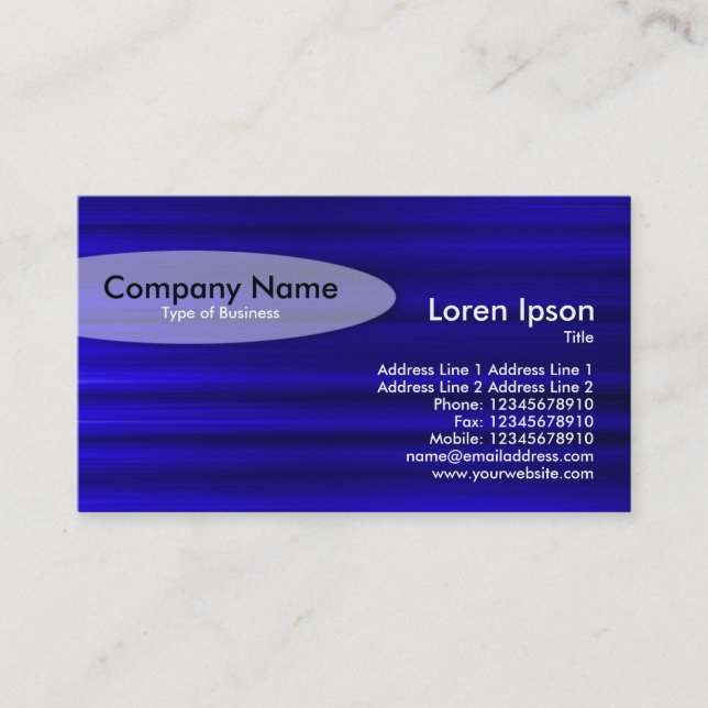 Oval - Brushed Blue II Business Card (Front)