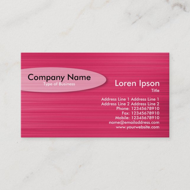 Oval - Brushed Crimson Business Card (Front)