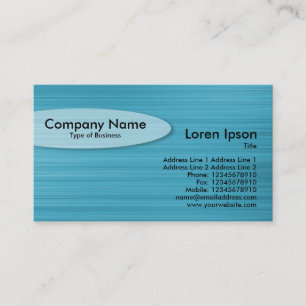 Oval - Brushed Light Blue Business Card