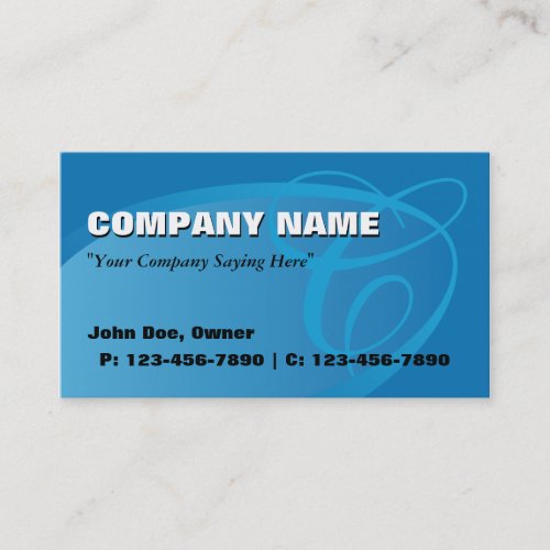 Oval Business Card/ Blue