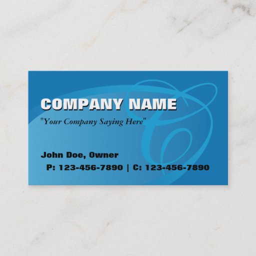 Customizable Oval Business Card/ Blue