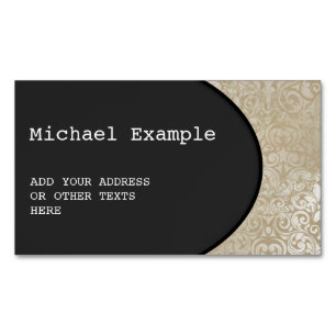 OVAL BUTTON - black + your text & ideas Magnetic Business Card