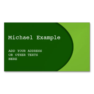 OVAL BUTTON - dark green + your text & ideas Business Card Magnet
