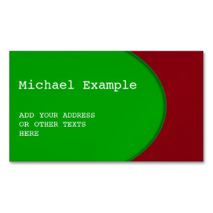 OVAL BUTTON - grass green + your text & ideas Business Card Magnet