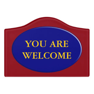 Oval Button - navy blue + your backgr. & ideas Door Sign