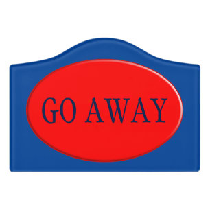Oval Button - neon red + your backgr. & ideas Door Sign