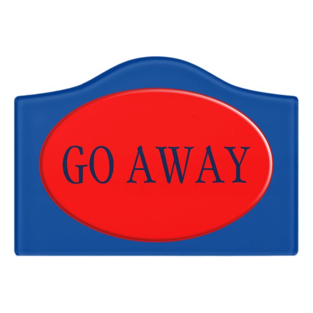 Oval Button - neon red + your backgr. & ideas Door Sign (Small Crest Front)