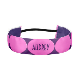 OVAL BUTTON - pink + your text & ideas Athletic Headband