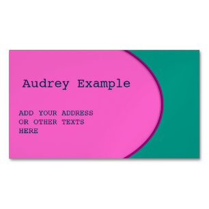 OVAL BUTTON - pink + your text & ideas Magnetic Business Card