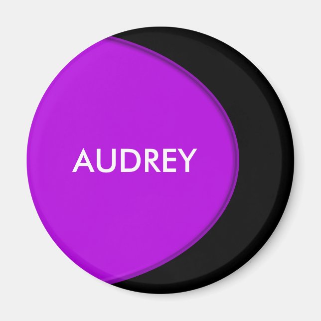 OVAL BUTTON - purple + your text & ideas Magnet (Front)