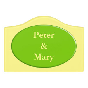 Oval Button - spring green + your backgr. & ideas Door Sign