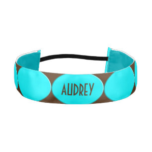 OVAL BUTTON - turquoise + your text & ideas Athletic Headband