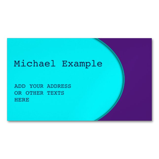 OVAL BUTTON - turquoise + your text & ideas Business Card Magnet (Front)